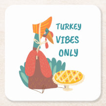 Turkey Vibes Only Paper Plate