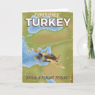 Turkey vintage travel poster holiday card