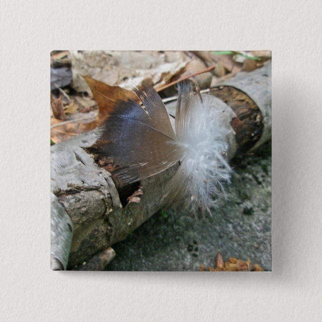 Turkey Vulture Feather Coordinating Items 15 Cm Square Badge (Front)
