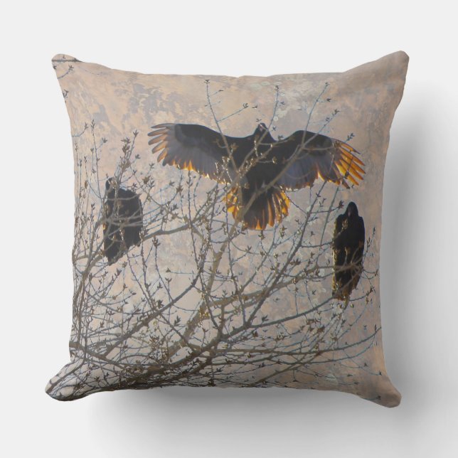 Turkey Vultures Cushion (Front)