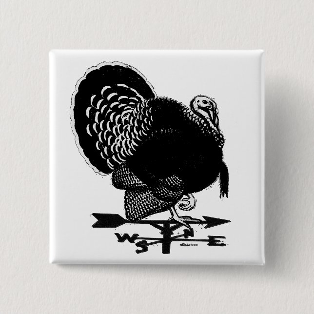 Turkey Weathervane 15 Cm Square Badge (Front)