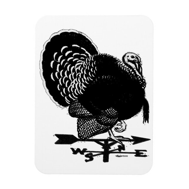 Turkey Weathervane Magnet (Vertical)
