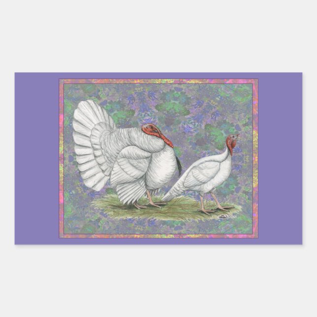 Turkey:  White Holland Pastel Rectangular Sticker (Front)