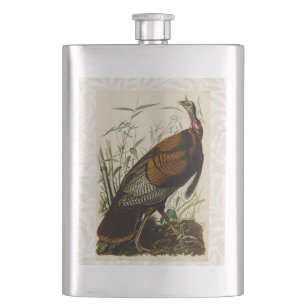 Turkey Wild Audubon Bird Painting Hip Flask