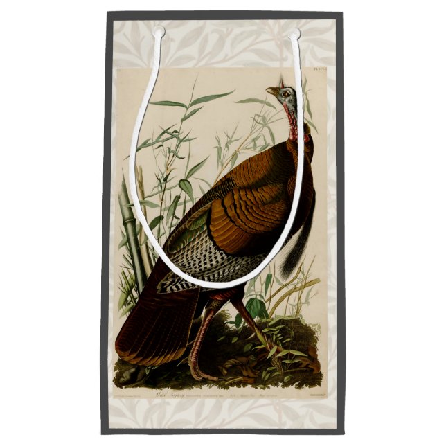 Turkey Wild Audubon Bird Painting Small Gift Bag (Front)