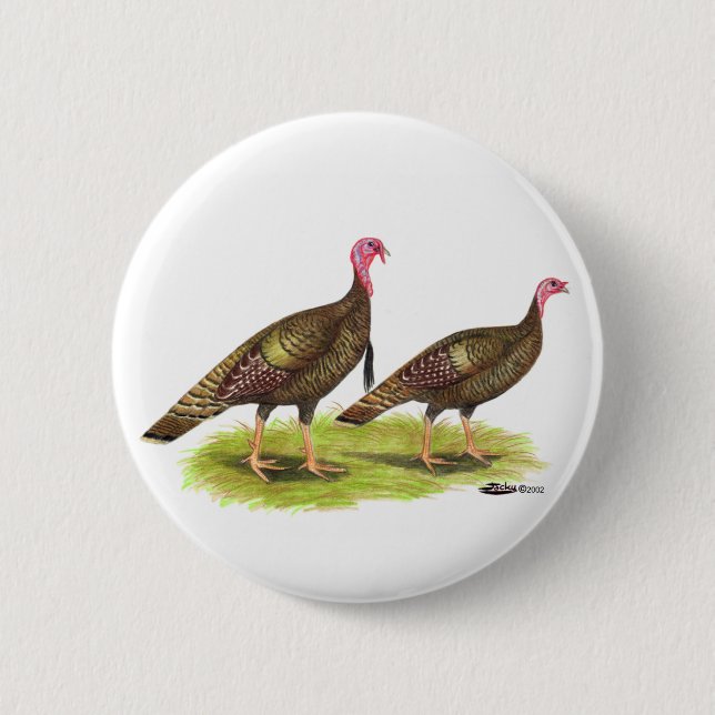 Turkey:  Wild Bronze 6 Cm Round Badge (Front)