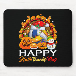 Turkey Witch Volleyball Ball Xmas Lights Hallothan Mouse Pad
