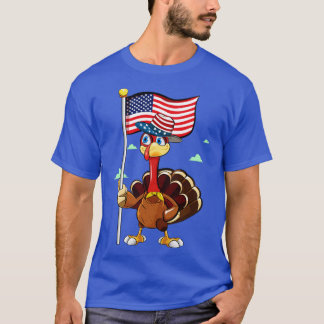 Turkey With American Flag 2 T-Shirt