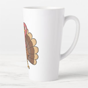 Turkey With Pie Slice Latte Mug