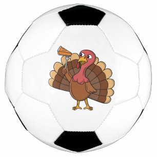 Turkey With Pie Slice Soccer Ball