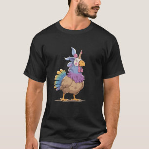 Turkey With Unicorn Mask Funny Unicorn Thanksgivi T-Shirt