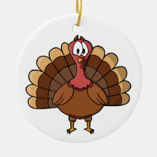 Turkey with Wide Tail Ceramic Ornament