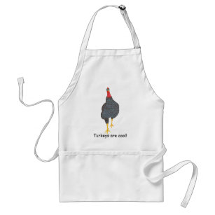 Turkeys are cool, pointillism custom aprons