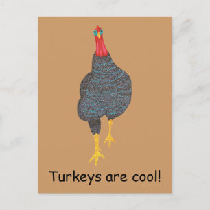 Turkeys are cool, pointillism Postcards