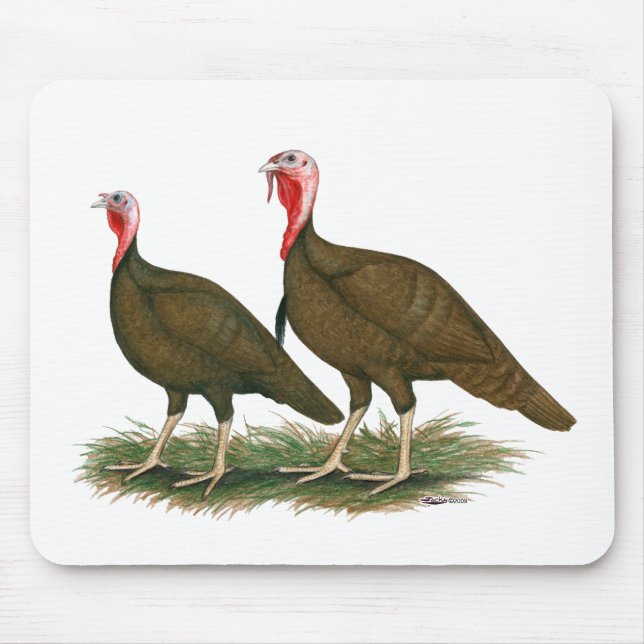 Turkeys:  Chocolate Mouse Pad (Front)