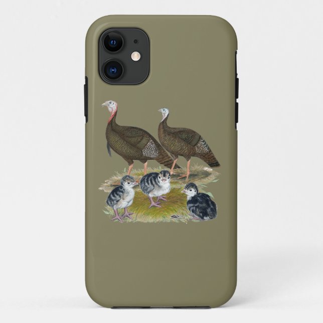 Turkeys Eastern Wild Family Case-Mate iPhone Case (Back)