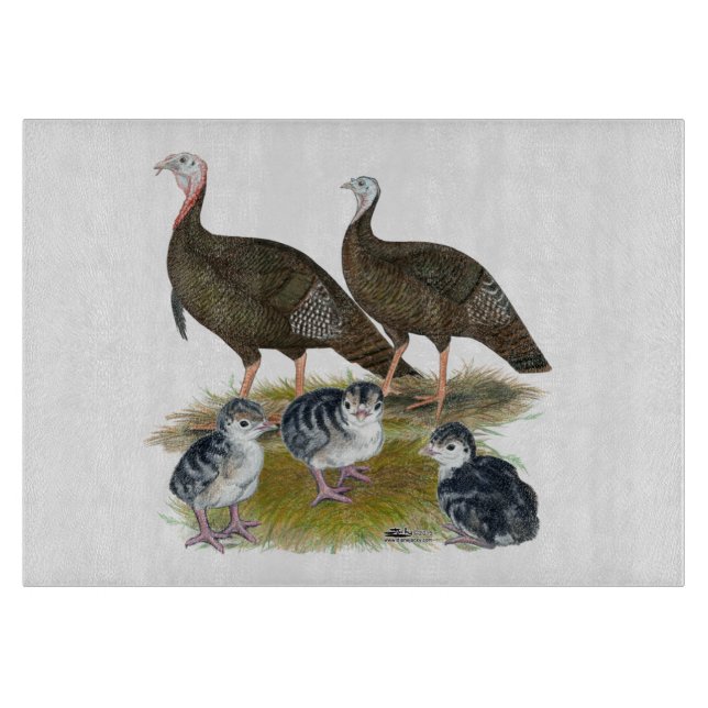 Turkeys Eastern Wild Family Cutting Board (Front)