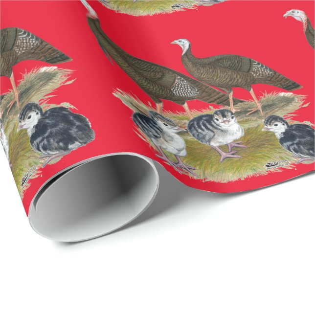 Turkeys Eastern Wild Family Wrapping Paper (Roll Corner)