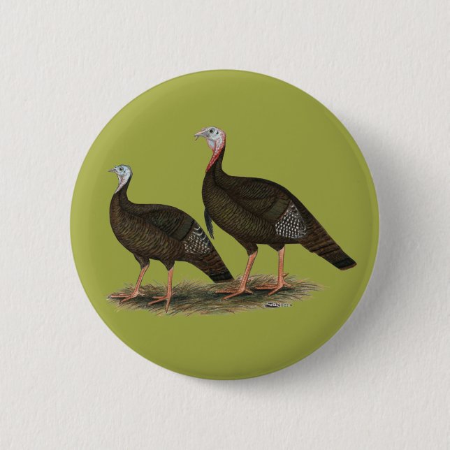 Turkeys Eastern Wild Pair 6 Cm Round Badge (Front)