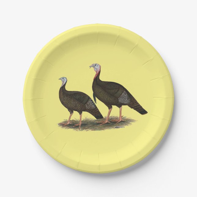 Turkeys Eastern Wild Pair Paper Plate (Front)