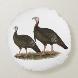 Turkeys Eastern Wild Pair Round Cushion