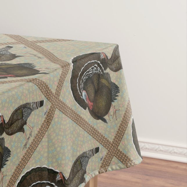 Turkeys Standard Bronze Portrait Tablecloth (In Situ)