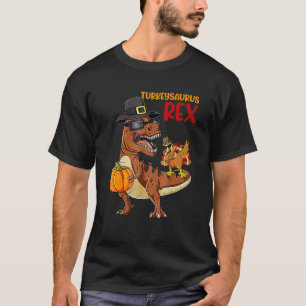 Turkeysaurus Rex Dab Turkey Dino Thanksgiving Boys T-Shirt