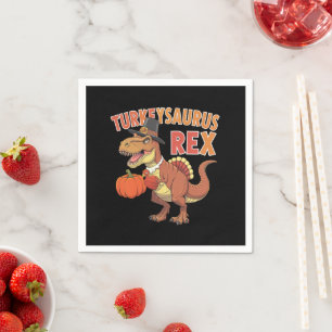 Turkeysaurus Rex Dab Turkey Dino Toddler Boys Napkin