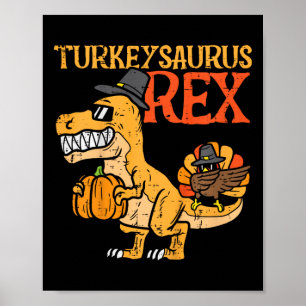 Turkeysaurus Rex Dab Turkey Dino Toddler Boys Than Poster
