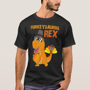 Turkeysaurus Rex Dab Turkey Dino Toddler Boys Than T-Shirt