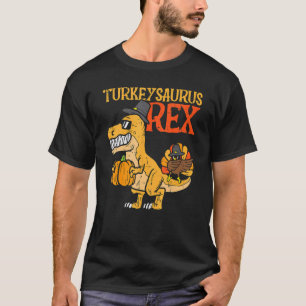 Turkeysaurus Rex Dab Turkey Dino Toddler Boys Than T-Shirt