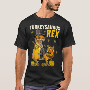 Turkeysaurus Rex Dab Turkey Dino Toddler Boys Than T-Shirt