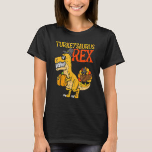 Turkeysaurus Rex Dab Turkey Dino Toddler Boys Than T-Shirt