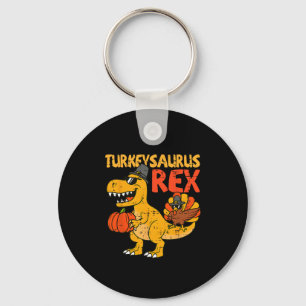 Turkeysaurus Rex Turkey Thanksgiving Toddler Boy K Key Ring