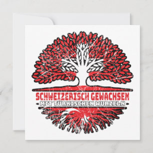 Türkisch Schweizer Baum Wurzel Flag Card