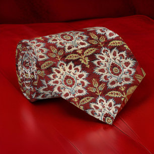 Turkish 17th Century Burgundy Off White Tie