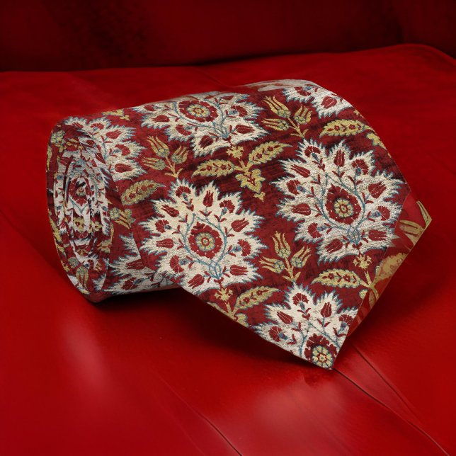 Turkish 17th Century Burgundy Off White Tie (Creator Uploaded)