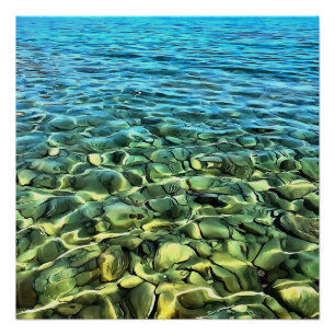 Turkish Aegean Seashore Artistic Abstract Poster
