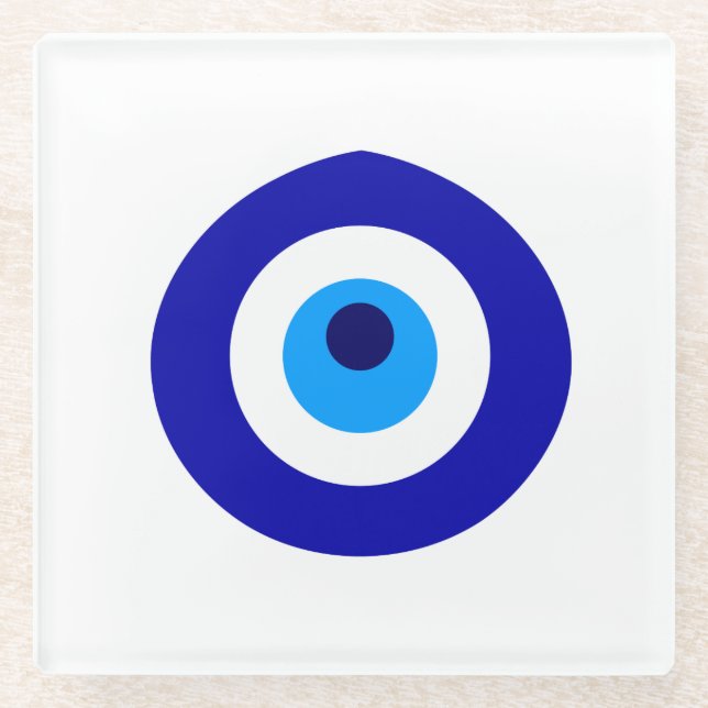 Turkish amulet called Nazar Glass Coaster (Front)