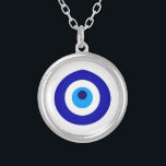 Turkish amulet called Nazar Silver Plated Necklace<br><div class="desc">Turkish amulet called Nazar which means sight,  surveillance,  attention used as a sign of protection in Middle east</div>