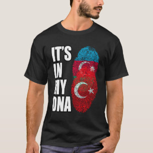 Turkish And Azerbaijani Mix Heritage Dna Flag T-Shirt