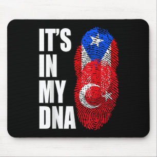 Turkish And Puerto Rican Mix Heritage Dna Flag Mouse Pad