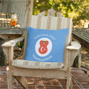 Turkish Angel Hanukkah Flag Personalised Cushion