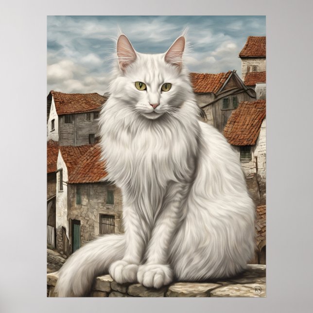 Turkish Angora - Cat Art Print (Front)