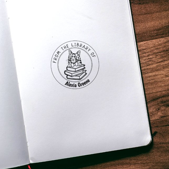 Turkish Angora Cat, Book From the Library Of   Rubber Stamp (Creator Uploaded)