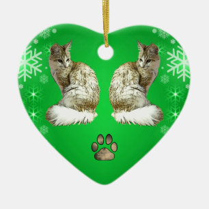 Turkish Angora Cat Ceramic Ornament