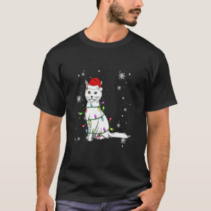 Turkish Angora Cat Christmas Lights Christmas Cat T-Shirt