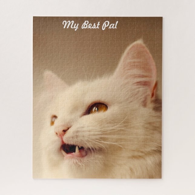 Turkish Angora Cat. Jigsaw Puzzle (Vertical)