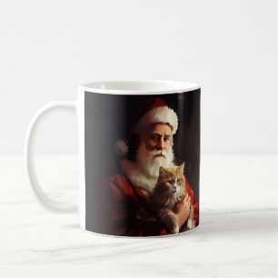 Turkish Angora Cat Santa Claus Festive Christmas  Coffee Mug