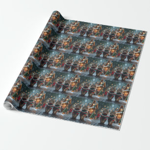 Turkish Angora Cats Christmas Snow Holiday Wrapping Paper